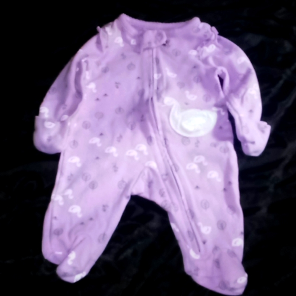 Baby girl one piece footie pajamas